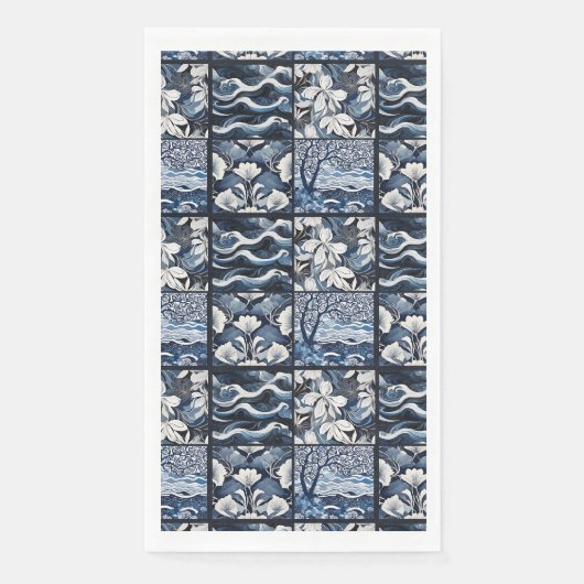 Modern Navy Blue Serviette (Vorderseite)