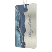 Modern Navy Blue Silver Agate Metallic Autolufterfrischer (Links)