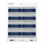 Modern Navy Blue & Silver Glitter Beauty Salon (Vorne)