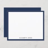 Modern Navy Blue Simple Border Budget Note Card (Vorne/Hinten)