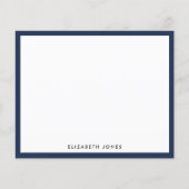 Modern Navy Blue Simple Border Budget Note Card (Vorderseite)