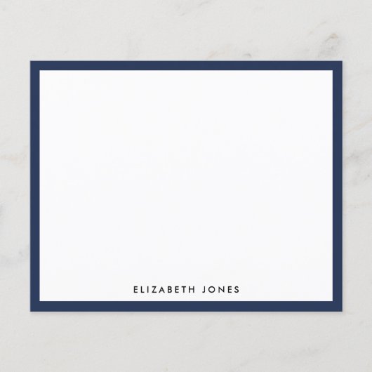 Modern Navy Blue Simple Border Budget Note Card (Vorderseite)