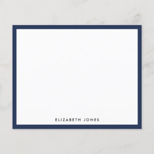 Modern Navy Blue Simple Border Budget Note Card