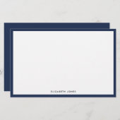 Modern Navy Blue Simple Border Budget Note Card (Vorne/Hinten)