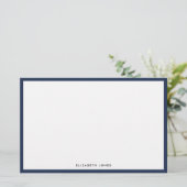 Modern Navy Blue Simple Border Budget Note Card (Stehend Vorderseite)