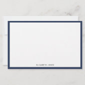 Modern Navy Blue Simple Border Budget Note Card (Vorderseite)