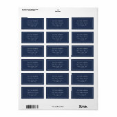 Modern Navy Blue Simple Return Address Label Adressaufkleber (Vorne)