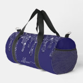 Modern Navy Blue Strip Glitzer Driving Duffle Bag (Rechte Ecke)