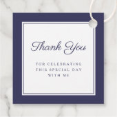 Modern Navy Blue Thank You Boy First Communion Geschenkanhänger (Rückseite)