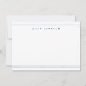 Modern Navy Blue Triple Line Two Border Name Mitteilungskarte (Vorderseite)