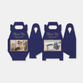 Modern Navy Blue Wedding 2 Foto Vielen Dank Geschenkschachtel (Ungefaltet)