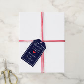 Modern Navy Blue Wedding Chic Script Vielen Dank Geschenkanhänger (Mit Garn)