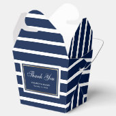 Modern Navy Blue White Gold Hochzeit Vielen Dank Geschenkschachtel (Geöffnet)