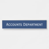 Modern Navy Blue White Office Firm Department Name Türschild (Vorderseite )