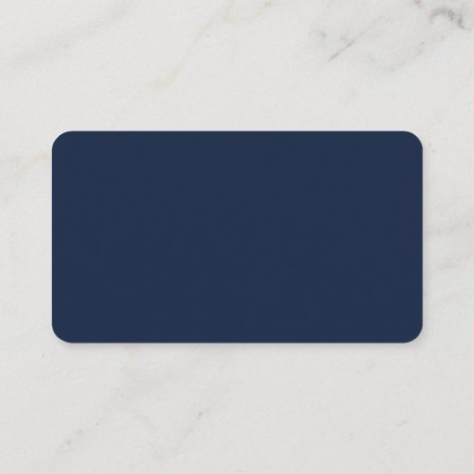Modern Navy Blue & White Simple Script Details Begleitkarte (Rückseite)