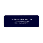 Modern Navy Blue White Typografy Address (Vorne)