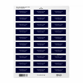 Modern Navy Blue White Typografy Address (Vorne)