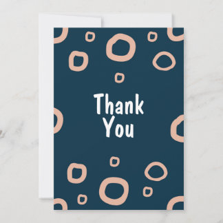 Modern Navy & Blush Hand-Drawn Organic Ring Patter Einladung