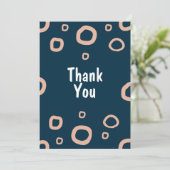 Modern Navy & Blush Hand-Drawn Organic Ring Patter Einladung (Stehend Vorderseite)