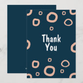 Modern Navy & Blush Hand-Drawn Organic Ring Patter Einladung (Vorne/Hinten)