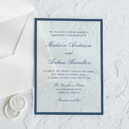 Modern Navy Border Wedding Acryleinladungen