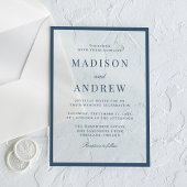 Modern Navy Border Wedding Acryleinladungen