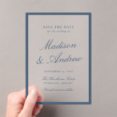 Modern Navy Border Wedding Save the Date Acryleinladungen (Insitu (Handheld))