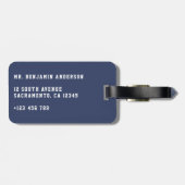 Modern Navy Bufallo-Muster Gepäckanhänger (Rückseite horizontal)