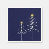 Modern Navy Christmas Tree Serviette (Vorderseite)