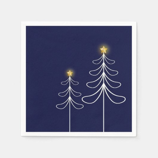 Modern Navy Christmas Tree Serviette (Vorderseite)