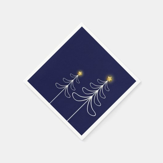 Modern Navy Christmas Tree Serviette (Ecke)