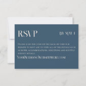 Modern Navy Classic Wedding RSVP with QR Code Karte (Vorderseite)