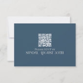 Modern Navy Classic Wedding RSVP with QR Code Karte (Rückseite)