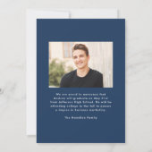 Modern Navy Frame 2 Photo Graduation Ankündigung (Rückseite)