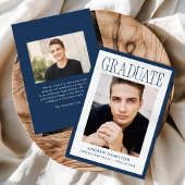 Modern Navy Frame 2 Photo Graduation Ankündigung