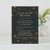 Modern Navy Gold 25th Reunion Party Invitation Einladung (Stehend Vorderseite)