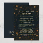 Modern Navy Gold 25th Reunion Party Invitation Einladung (Vorne/Hinten)