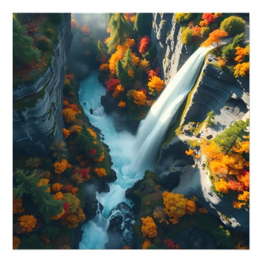 Modern Navy & Gold Abstract Mountain Peak – Luxury Fotodruck (Vorne)