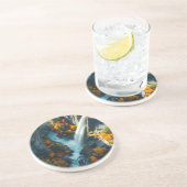 Modern Navy & Gold Abstract Mountain Peak – Luxury Getränkeuntersetzer (Seite)