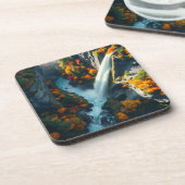 Modern Navy & Gold Abstract Mountain Peak – Luxury Getränkeuntersetzer (Linke Seite)