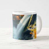 Modern Navy & Gold Abstract Mountain Peak – Luxury Jumbo-Tasse (Vorderseite Rechts)