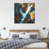 Modern Navy & Gold Abstract Mountain Peak – Luxury Leinwanddruck (Insitu (Schlafzimmer))