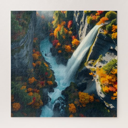 Modern Navy & Gold Abstract Mountain Peak – Luxury Puzzle (Vertikal)