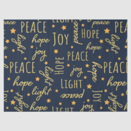 Modern Navy & Gold Christmas Script Decoupage Seidenpapier