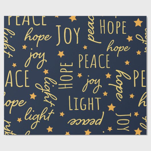 Modern Navy & Gold Christmas Script Geschenkpapier (Flach)