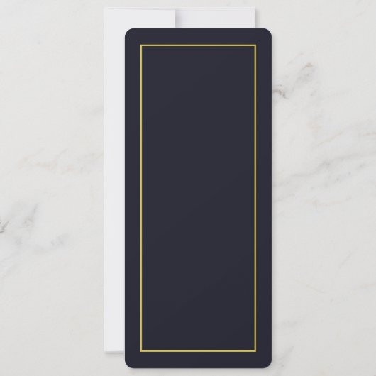 Modern Navy Gold Geometric Menu Einladung (Rückseite)