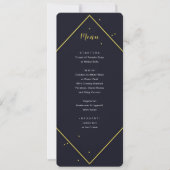 Modern Navy Gold Geometric Menu Einladung (Vorderseite)