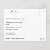 Modern Navy Gold Just Sold Real Estate Postcard Postkarte (Rückseite)
