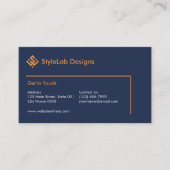 Modern Navy Gold Modern Professional Bold Visitenkarte (Vorderseite)