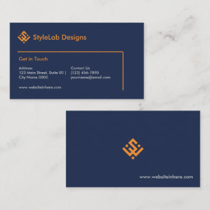 Modern Navy Gold Moderne Professionelle Bold Visitenkarte
